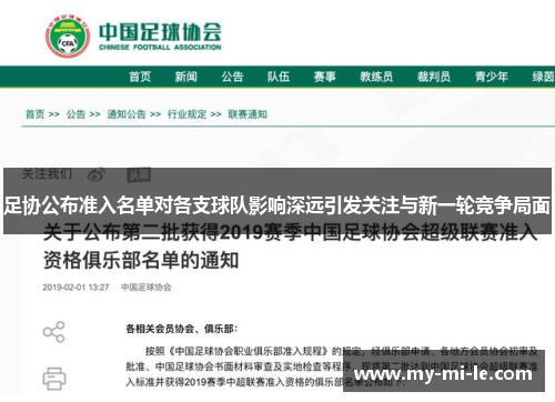 足协公布准入名单对各支球队影响深远引发关注与新一轮竞争局面 足协公布准入名单对各支球队影响深远引发关注与新一轮竞争局面