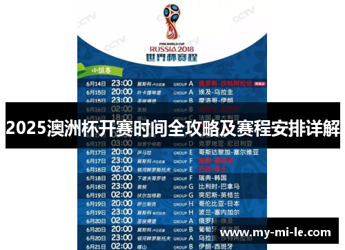 2025澳洲杯开赛时间全攻略及赛程安排详解